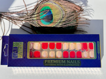 Blush & Scarlet Chic Nails