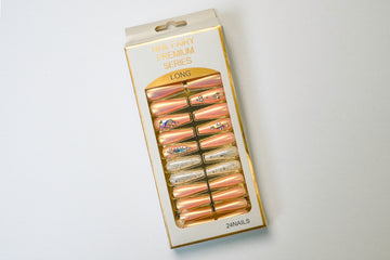 Crystal Peach Glam Nails