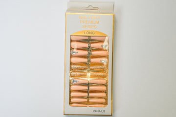 Golden Peach Luxe Nails