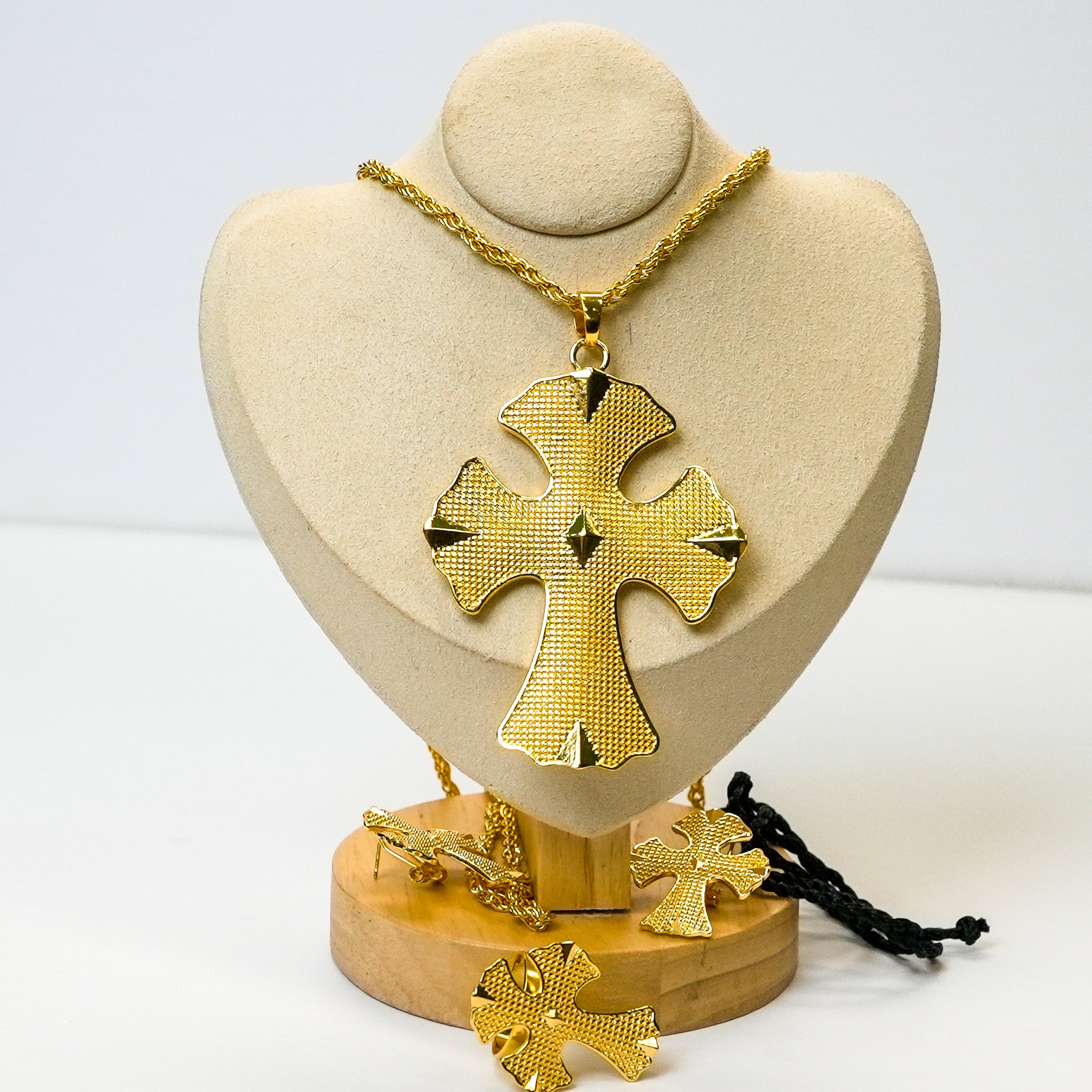 Golden Cross Pendant Set