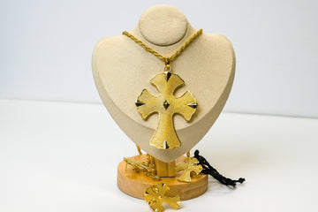 Golden Cross Pendant Set